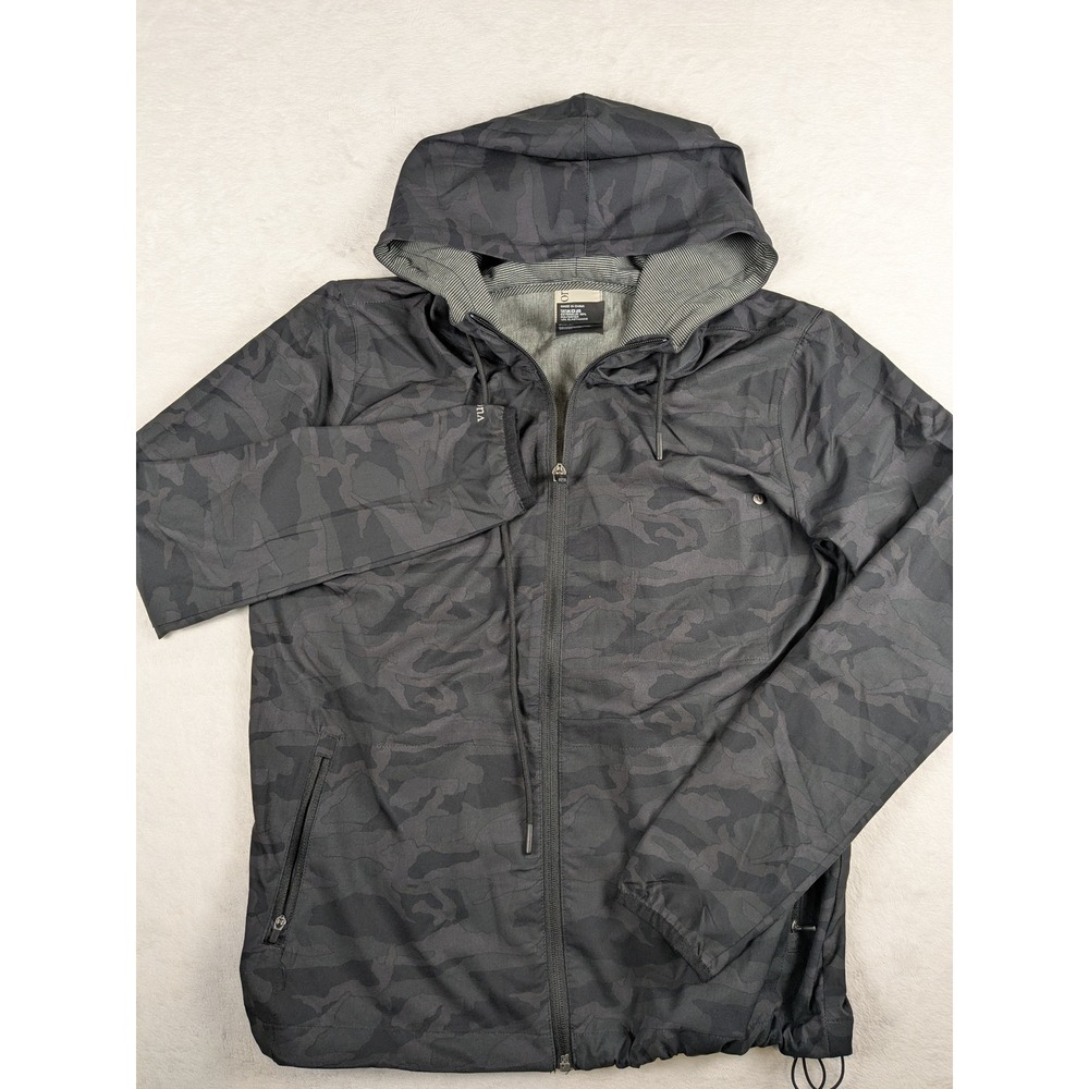 Vuori Camo Full Zip Hooded Lightweight Windbreaker Jacket Womens Size S
